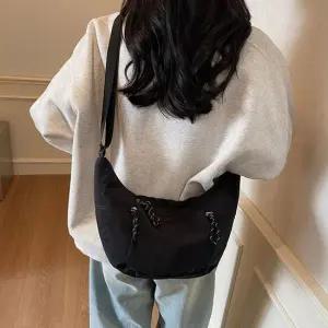 나일론 크로스 가방 가벼운 여행 휴대폰 백 블랙 여행용크로스백