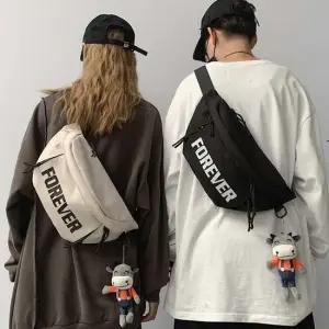 힙색 남성 여성 빅 레터링 포에버 크로스백 남자캔버스백 메신저백 숄더백 슬링 힙색