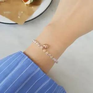 [옷자락]여성 일상용 반짝이는 비즈 하트 포인트 레이어드 스타일 팔찌