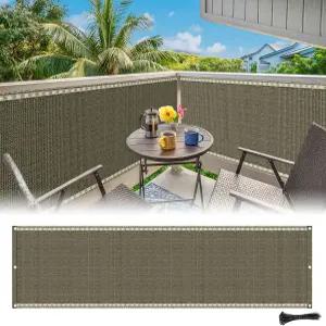 3.3피트 x 19.7인치 발코니 프라이버시 스크린 펜스 커버 HDPE 및 메쉬 그늘막 네트 자외선 차단 내후성