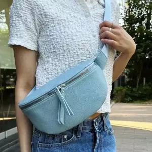 힙색 허리색 여성 가죽 크로스 패션 가방 오렌지 여성힙색