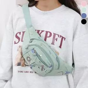 레더크로스백 힙색 여행용 남녀공용 캐주얼 나들이 슬링백 보조가방