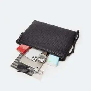 남성 스타일링 SIMPLE 클러치백 블랙 메쉬 가죽 LARGE 매치 남성