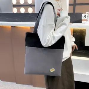 간편 에코백 여자 간편 외출 배색 숄더 미니토트백