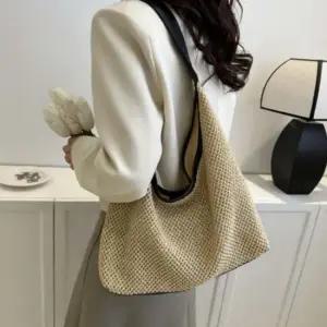 밀짚 숄더백 가방 여성 데일리 클래식 휴양지