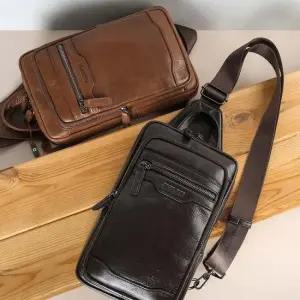 남성 가죽 슬링백 브라운 여행 여성 남성 크로스백 가방 여행가방