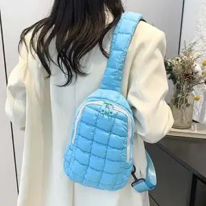 허리가방 벨트백 벨트 슬링 백 크로스 패딩 가방 블루