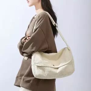 핸드폰가방 핸드폰가방 캔버스 크로스 백 숄더 대 학생 아이보리