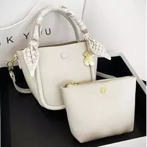 여성크로스백 토트크로스 미니백 가방 여성 스카프 파우치 아이보리