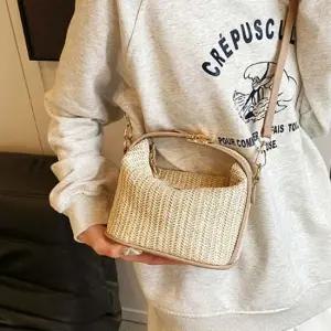 크로스백 스트랩 라탄 미니백 버킷백 탈부착 여성 크로스백