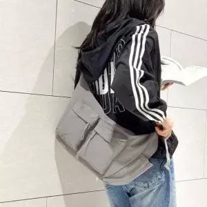 남녀공용 더블포켓 빅숄더백 나일론 꾸안꾸 크로스백 남녀공용가방