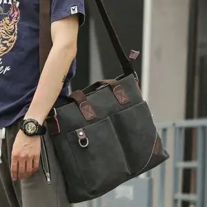 남성캔버스가방 빈티지 브리프케이스 토드백 남성 직장인 캔버스