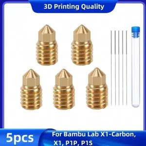 Bambu Lab 노즐 황동 3D 프린터 부품 용 0.4/0.6/0.8/1.0mm 고 유량 X1C V2 P1P 핫 엔드 노즐 M6 1.75 Bamb