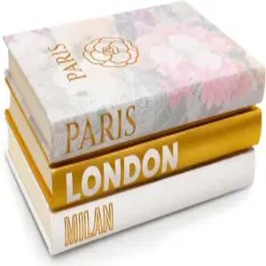 가정용 장식 도서 - 선반 악센트 3종 세트 모던 하드커버 책 스택 매트 골드 커피 엔트리 테이블