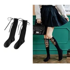 여성 리본 스트랩 니삭스 긴양말