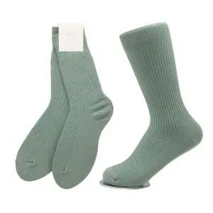 국내산 여성용 골지 컬러 장목양말 웜그린 5켤레