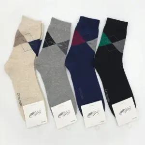 남성 4컬러 아가일패턴 신사 중목양말 5켤레묶음 세트