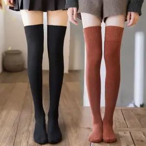 기모 안감 밴딩 오버 니삭스 롱 겨울 스타킹