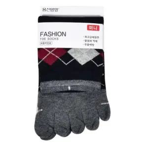 쿨샵 남성 기능성 발가락양말 다이아패턴 단목 5켤레