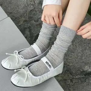 캐주얼양말 여성 시스루 골지 얇은 양말 1켤레 데일리 패션 삭스