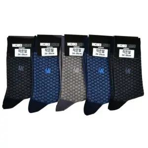 미치코런던 실켓 체크 패턴 작은발 신사 장목 양말 5켤레 남성양말세트