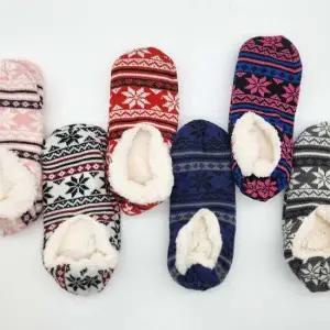 양털 방한 눈꽃 덧신 3켤레묶음 ELY1067 겨울덧신