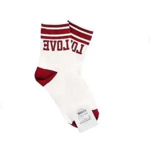 패션 여성용 중목양말 레드 기본 면 베이직 우먼