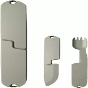 엔시 2-in-1 캠핑 도구 세트 - 피크닉용 나이프 포크 콤보 휴대용 야외 여행용 플랫웨어