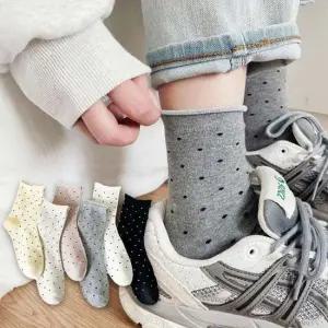 세트 학생 도트 여성 무압박 6개 양말 무압박양말