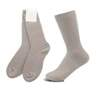 골지양말 국내산 여성용 골지 컬러 장목양말 헤더브라운 5켤레