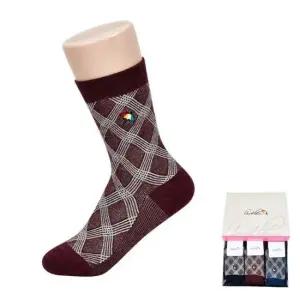 된 패턴과 컬러 배색 아놀드파마 여성 패션 장목 양말