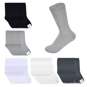 여성 무지 장목 긴 양말 세트 10켤레 학생 롱삭스 흰색 회색 검정색