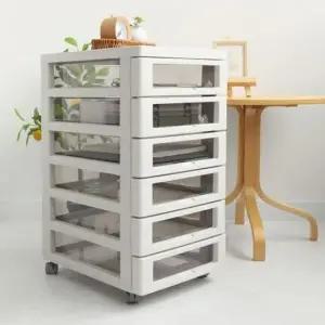 책상서랍 거실 책상 사무실정리 보이는 6단 서랍 이동식 수납장