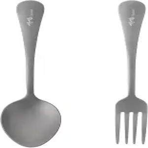 TiTo 티타늄 식기 세트 경량 포크 및 스푼 가정용 레스토랑 야외 캠핑 파티 여행 피크닉용 재사용 가능한