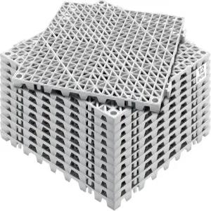 VEVOR 모듈식 연동 쿠션 12팩 12인치 x 스플라이싱 배수 매트 부드러운 PVC 바닥 타일 화장실 욕실 주방