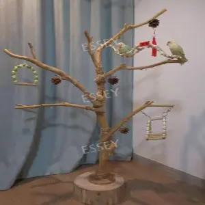 앵무새 스탠드 새집 나무 횃대 소형 나무횃대