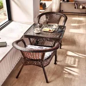 라탄 2인 베란다 세트 테라스 야외 카페 정원 3인 테이블 의자