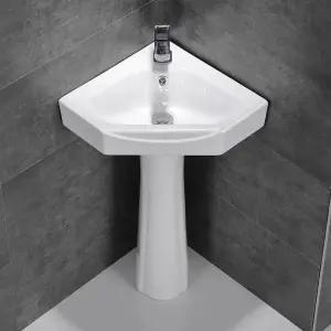 코너 세면대 인테리어 삼각형 받침대 욕실 세라믹