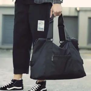 블랙 대용량 나일론 숄더 크로스백 여행용 스포츠가방