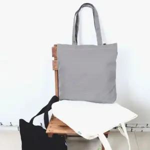 남성 여성 데일리 무지 캔버스 에코 백