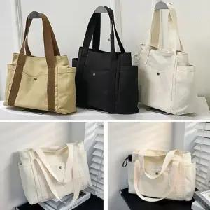 에코가방 캔버스 에코백 내부포켓 쇼퍼백 지퍼 천가방