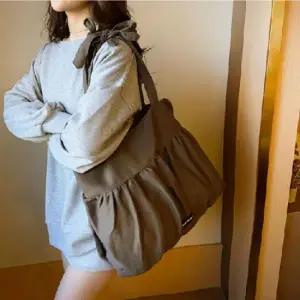 여성 캔버스 주름 숄더백 무지 빅 에코 백 대학생 가방 여성가방