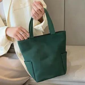 여성 미니 캔버스 토트백 에코백 귀여운 무지 손 가방 캔버스백