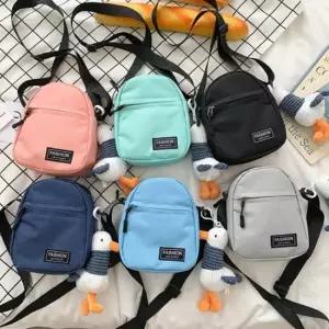 남녀공용 6컬러 귀여운 미니크로스백 커플 캔버스백 미니크로스