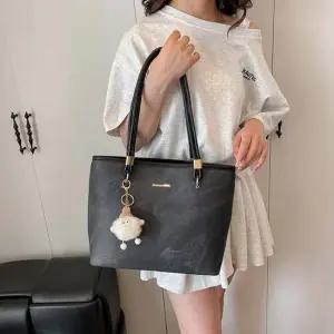 여성 3컬러 마블패턴 귀여운 먼지키링 롱핸들 숄더백