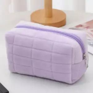 파우치 대용량 화장품 수납 여행 심플 라이트퍼플 파우치
