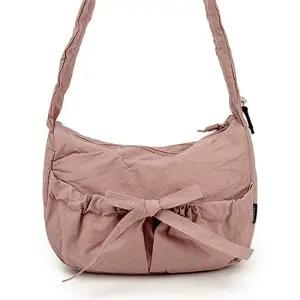 여자 리본 스트랩 크로스백 곱창끈 가방 여성곱창끈백