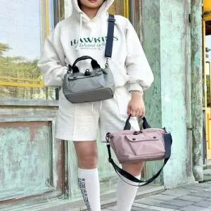 여성 3컬러 앞포켓 스트랩 포인트 토트 겸 크로스백 숄더백