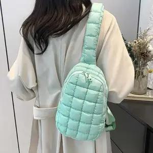 여성슬링백 벨트백 벨트 슬링 백 크로스 패딩 가방 민트