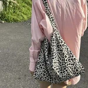 여성 호피 얼룩말 캔버스 에코백